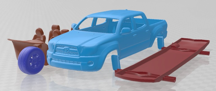 Toyota Tacoma Double Cab 2011 Printable Car 3D-Druckmodell .c4d .max .obj .3ds .fbx .stl .blend 