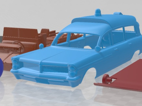 Pontiac Bonneville Mk3 StationWagon Ambulance Kennedy 1963 Printable Car 3D Print Model