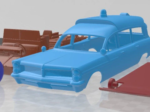 ポンティアック ボンネビル Mk3 ステーションワゴン 救急車 ケネディ 1963 印刷可能な車 3Dプリントモデル