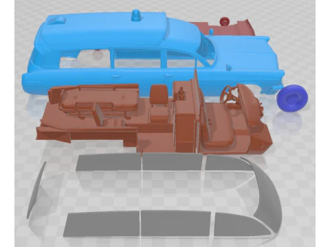 Pontiac Bonneville Mk3 StationWagon Ambulance Kennedy 1963 Printable Car 3D Print Model