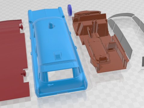 Pontiac Bonneville Mk3 StationWagon Ambulance Kennedy 1963 Printable Car 3D Baskı Modeli