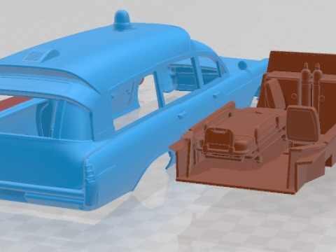 Pontiac Bonneville Mk3 StationWagon Ambulance Kennedy 1963 Printable Car 3D Baskı Modeli