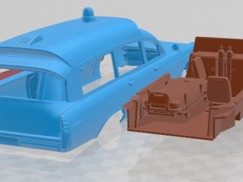 Pontiac Bonneville Mk3 StationWagon Ambulance Kennedy 1963 Printable Car 3D Print Model