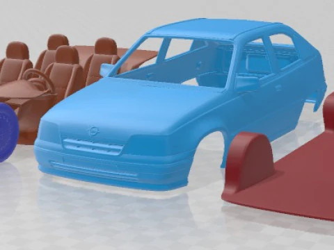 Opel Kadett 3 Door 1991 Printable Car 3D Print Model
