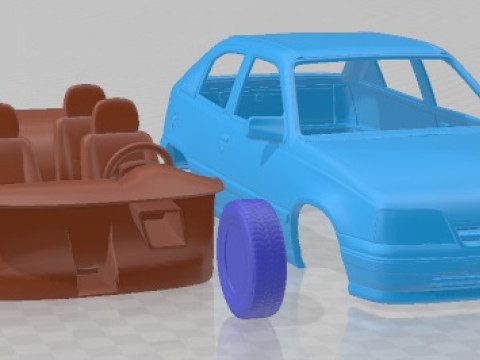Opel Kadett 3 Door 1991 Printable Car Modello di stampa 3D