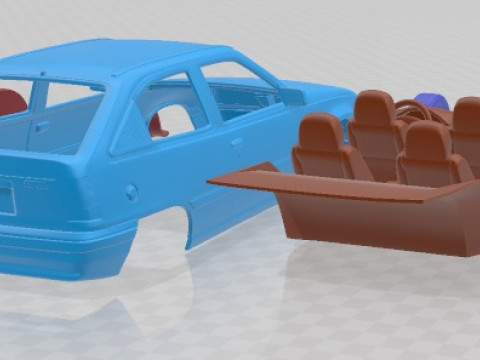 Opel Kadett 3 Door 1991 Printable Car Modello di stampa 3D