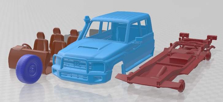 Toyota Land Cruiser VDJ79R Double Cab 2012 Printable Car 3D Druckmodell .c4d .max .obj .3ds .fbx .stl .blend 