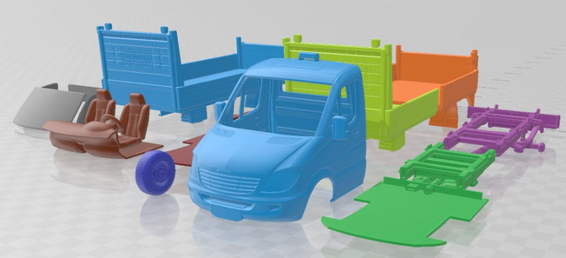 Freightliner Sprinter Dropside Tail Lift 2018 Printable Truck Modelo de Impressão 3D .c4d .max .obj .3ds .fbx .stl .blend 