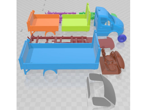 Freightliner Sprinter Dropside Tail Lift 2018 Printable Truck Modelo de Impressão 3D