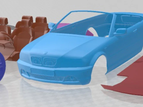 3 Series E46 Convertible 2004 Printable Car 3D Print Model