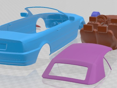3 Series E46 Convertible 2004 Printable Car 3D Принт Модель