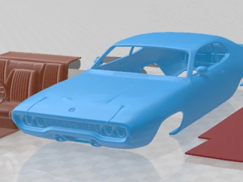 Plymouth Satellite 1971 Printable Car 3D Print Model