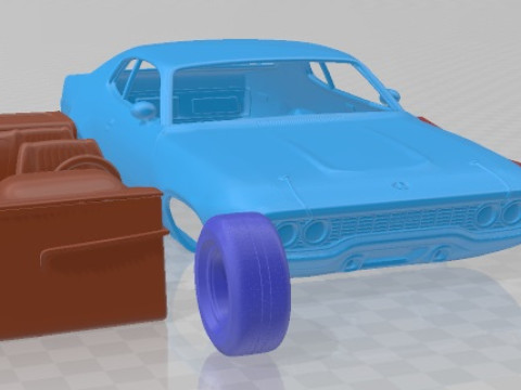 Plymouth Satellite 1971 Printable Car Modèles 3D en vedette