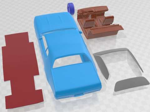 Plymouth Satellite 1971 Printable Car Modèles 3D en vedette