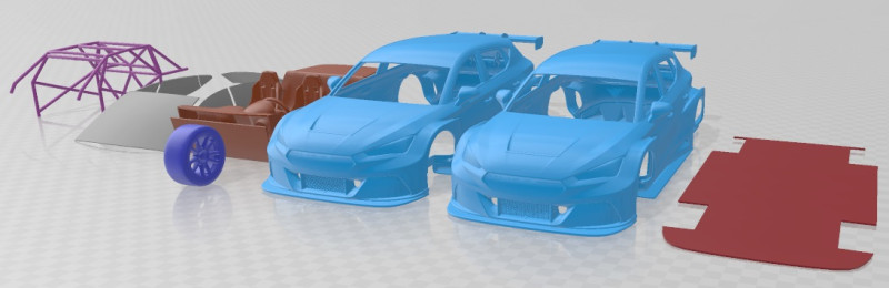 Seat Leon Cupra E Racer 2021 Printable Car 3D Принт Модель .c4d .max .obj .3ds .fbx .stl .blend 