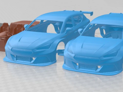 Seat Leon Cupra E Racer 2021 可打印汽车 3D 打印模型