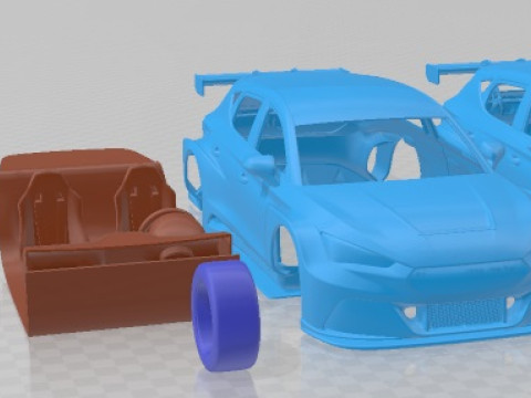 Seat Leon Cupra E Racer 2021 Printable Car 3D Принт Модель