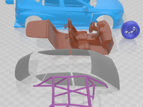 Seat Leon Cupra E Racer 2021 Printable Car 3D Принт Модель