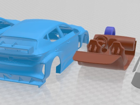 Seat Leon Cupra E Racer 2021 Printable Car 3D Принт Модель