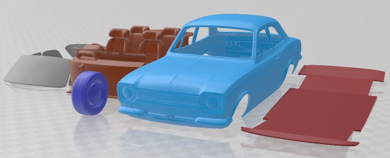 Escort RS1600 1970 Printable Car Modelo de Impressão 3D .c4d .max .obj .3ds .fbx .stl .blend 