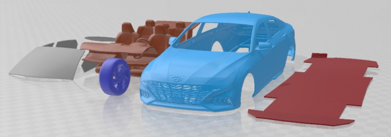 Hyundai Elantra N Line 2021 Printable Car 3D-Druckmodell .c4d .max .obj .3ds .fbx .stl .blend 