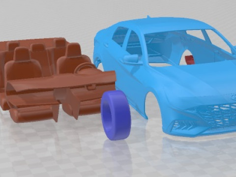 Hyundai Elantra N Line 2021 Printable Car 3D-Druckmodell
