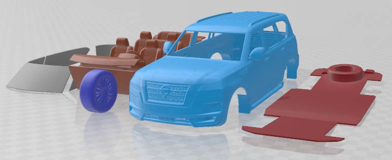 Nissan Patrol 2021 Printable Car 3D प्रिंट मॉडल .c4d .max .obj .3ds .fbx .stl .blend 