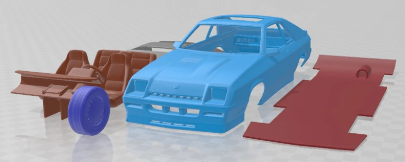 Dodge Charger L Body 1987 Printable Car 3D Print Model .c4d .max .obj .3ds .fbx .stl .blend 