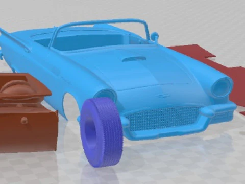 Thunderbird 1957 Printable Car 3D Print Model