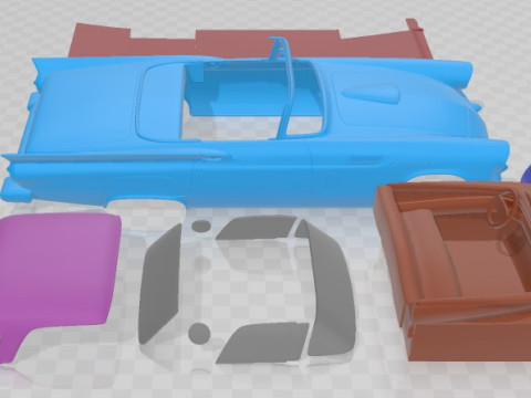 Thunderbird 1957 Printable Car 3D Print Model