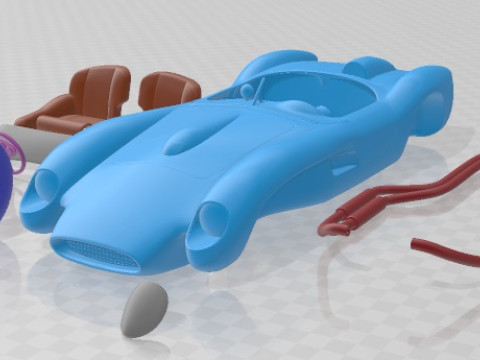 Ferrari Testa Rossa 1957 Printable Car 3D Baskı Modeli