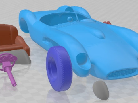 Ferrari Testa Rossa 1957 Printable Car Model Cetak 3D