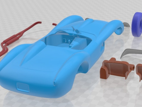 Ferrari Testa Rossa 1957 Printable Car Model Cetak 3D
