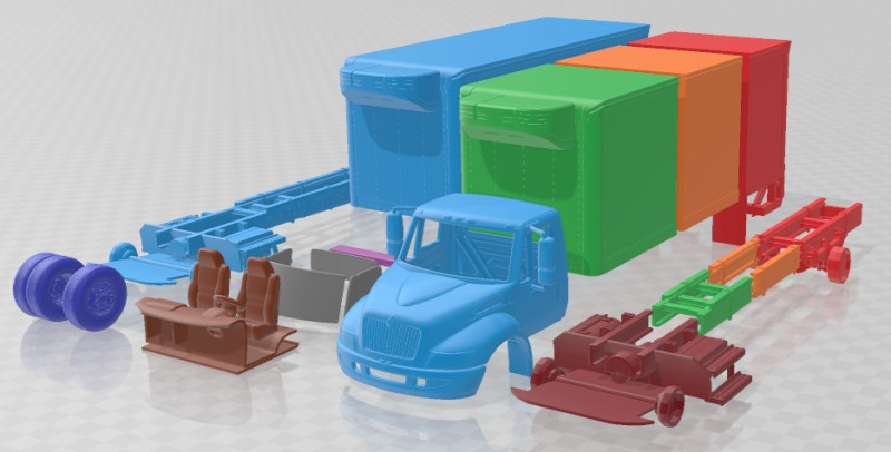 International Durastar Box 2002 Printable Truck Modelo de impresión 3D .c4d .max .obj .3ds .fbx .stl .blend 