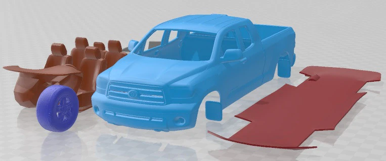 Toyota Tundra Double Cab 2011 Printable Car 3D Print Model .c4d .max .obj .3ds .fbx .stl .blend 