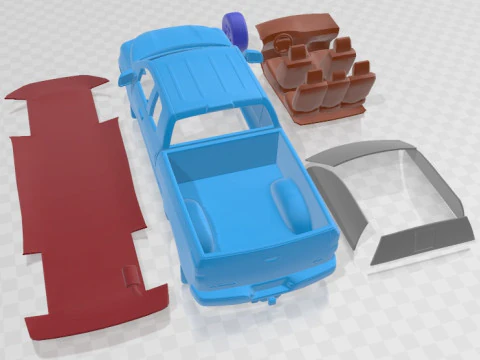 Toyota Tundra Double Cab 2011 Printable Car 3D Print Model