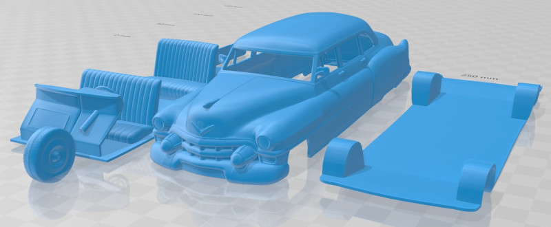Cadillac 75 Sedan 1953 Printable Car 3D Print Model .c4d .max .obj .3ds .fbx .stl .blend 
