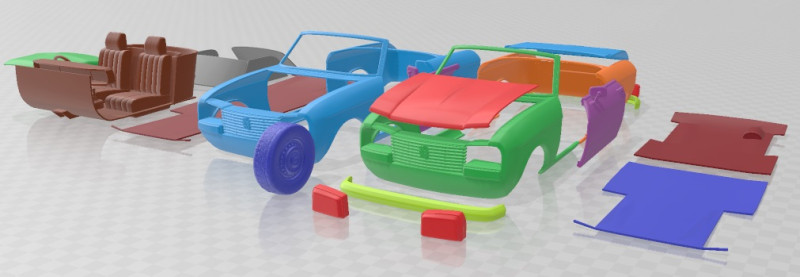 Peugeot 304 Cabriolet 1970 Printable Car 3D 打印模型 .c4d .max .obj .3ds .fbx .stl .blend 