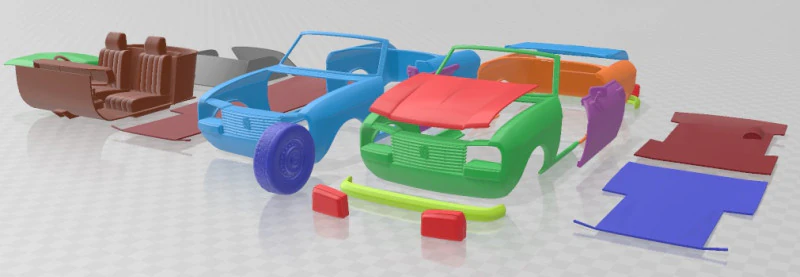 Peugeot 304 Cabriolet 1970 Printable Car 3D Print Model .c4d .max .obj .3ds .fbx .stl .blend 