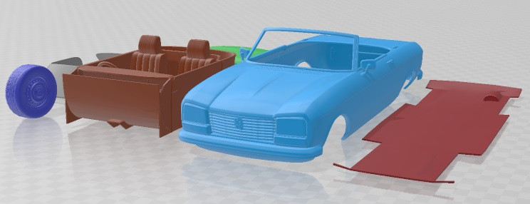 Peugeot 304 Cabriolet 1970 Printable Car 3D 打印模型 .c4d .max .obj .3ds .fbx .stl .blend 
