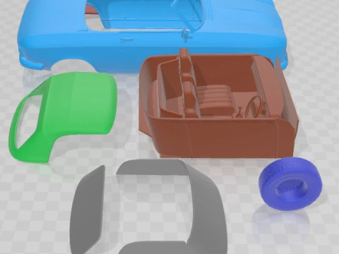 Peugeot 304 Cabriolet 1970 Printable Car 3D Print Model