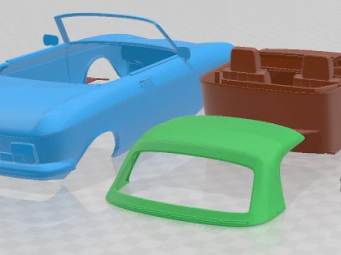 Peugeot 304 Cabriolet 1970 Printable Car 3D Print Model