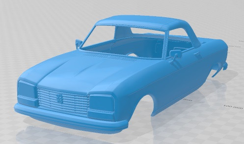 Peugeot 304 Cabriolet 1970 Printable Body Car 3D Print Model .c4d .max .obj .3ds .fbx .stl .blend 