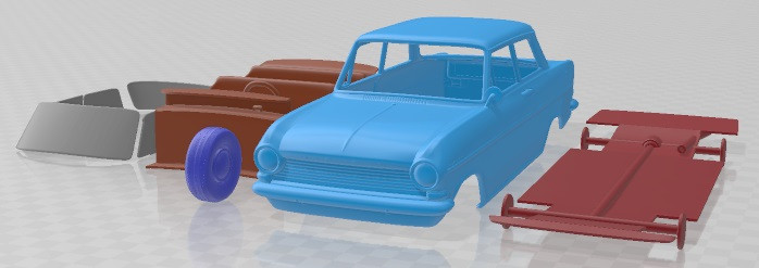 Opel Kadett 1962 Printable Car Modèles 3D en vedette .c4d .max .obj .3ds .fbx .stl .blend