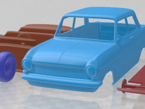 Carro imprim&iacute;vel Opel Kadett 1962 Modelo de Impressão 3D