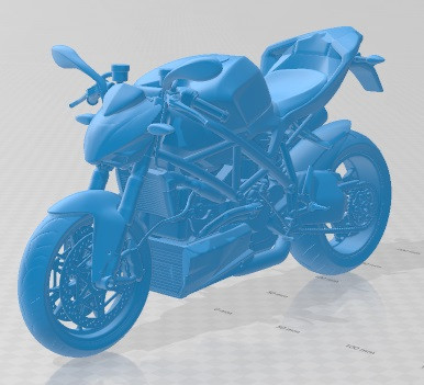 Ducati StreetFighter 2011 Printable Motorbike 3D-Druckmodell .c4d .max .obj .3ds .fbx .stl .blend 
