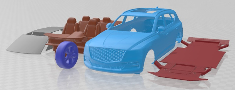 Genesis GV80 2021 Printable Car 3D Baskı Modeli .c4d .max .obj .3ds .fbx .stl .blend 