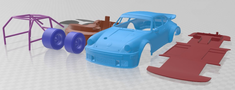 Porsche 934 RSR Printable Car 3Dプリントモデル .c4d .max .obj .3ds .fbx .stl .blend 