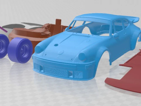 Porsche 934 RSR Yazdırılabilir Araba 3D Baskı Modeli