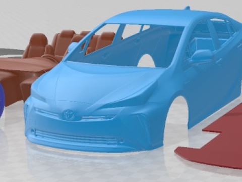 Toyota Prius 2019 Printable Car 3D Print Model